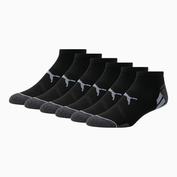 Half-Terry Low Cut Men's Socks [6 Pack], BLACK / GREY, extralarge